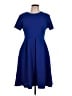 Unbranded Solid Blue Casual Dress Size L - photo 1