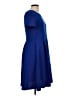 Unbranded Solid Blue Casual Dress Size L - photo 4
