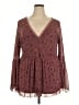 Torrid Burgundy Long Sleeve Blouse Size 3X Plus (3) - photo 1