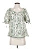 Max Studio 100% Cotton Green Short Sleeve Blouse Size S - photo 1