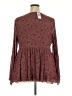 Torrid Burgundy Long Sleeve Blouse Size 3X Plus (3) - photo 2