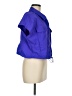 Tek Gear 100% Nylon Blue Purple 3/4 Sleeve Button-Down Shirt Size M - photo 4