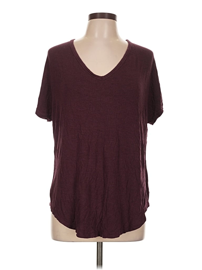 Pre-owned Daily Ritual Short Sleeve T-shirt In Burgundy