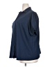 Lush 100% Polyester Solid Blue Short Sleeve Blouse Size 3X - photo 5