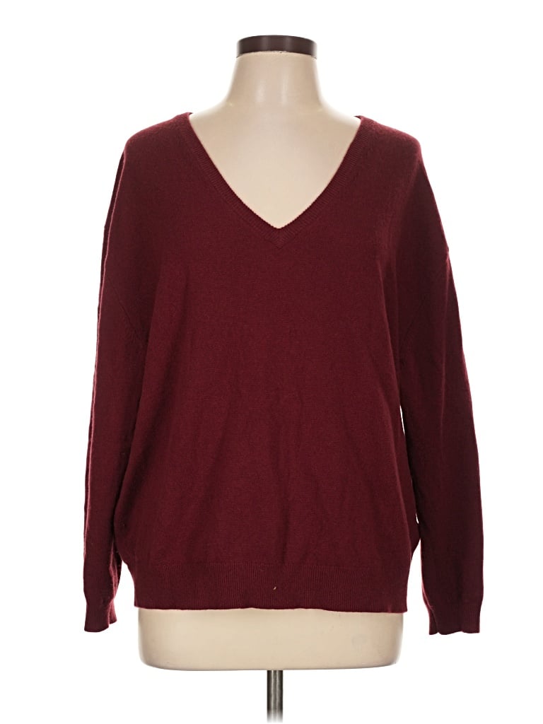 Pre-owned J.crew Collection Cashmere Pullover Sweater In Burgundy