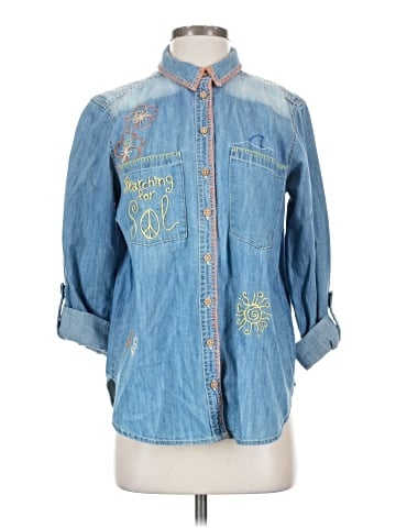Pilcro 3/4 Sleeve Button-Down Shirt (view 1)