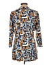 J. McLaughlin Print Blue 3/4 Sleeve Blouse Size L - photo 2