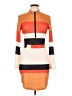 Assorted Brands Color Block Orange Casual Dress Size L - photo 1