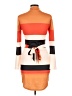 Assorted Brands Color Block Orange Casual Dress Size L - photo 2
