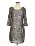 LC Lauren Conrad 100% Polyester Metallic Silver Cocktail Dress Size M - photo 1