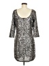 LC Lauren Conrad 100% Polyester Metallic Silver Cocktail Dress Size M - photo 2
