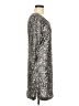 LC Lauren Conrad 100% Polyester Metallic Silver Cocktail Dress Size M - photo 4