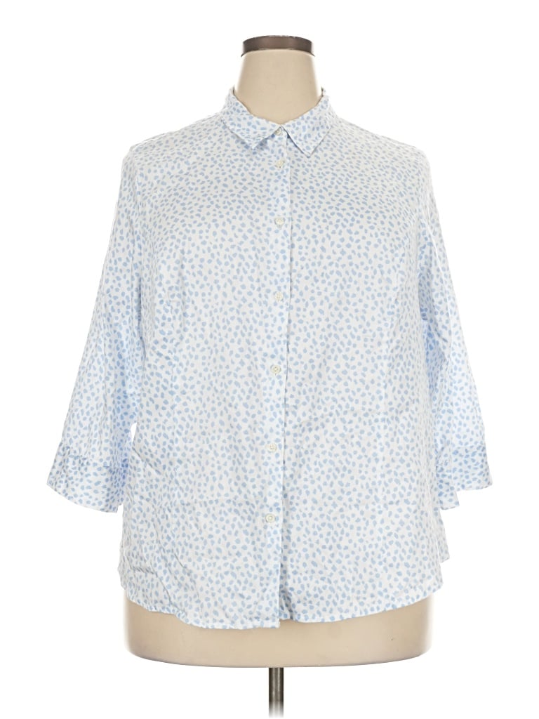 Pre-owned Apt. 9 3/4 Sleeve Button Down Shirt In Blue