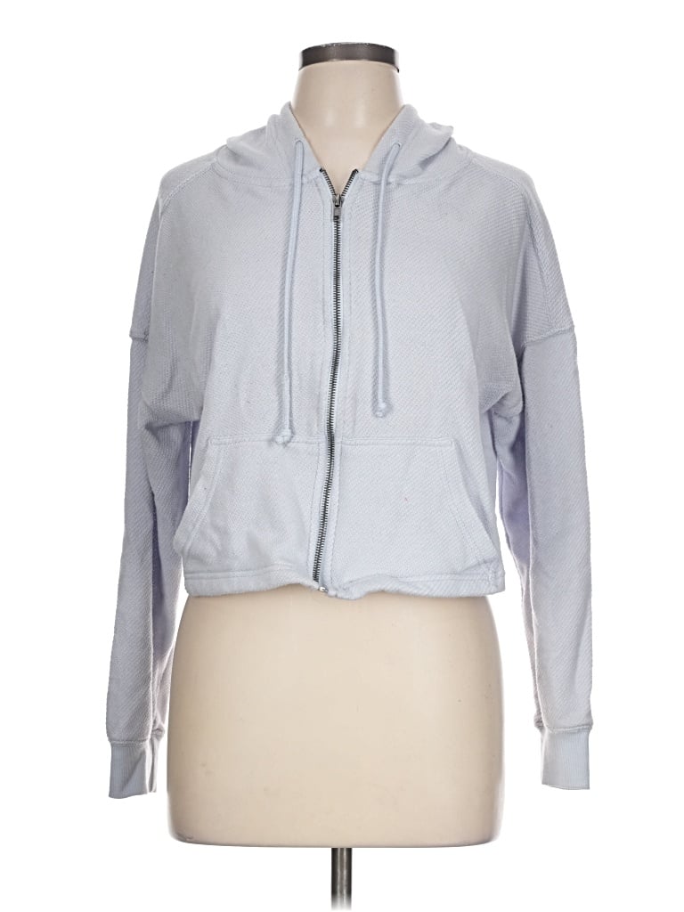 Pre-owned Hippie Rose Zip Up Hoodie In Blue