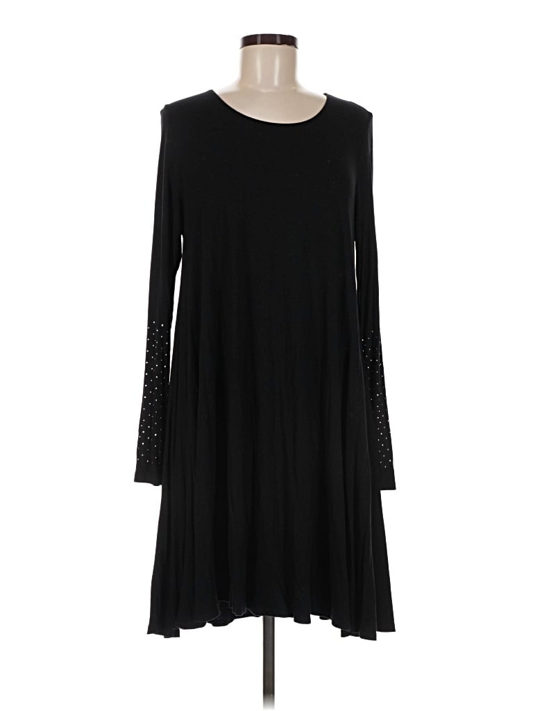 Pre-owned Karen Kane Long Sleeve T-shirt In Black