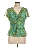 Karin Stevens Green Short Sleeve Blouse Size 12 - photo 1