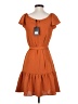 DKNY 100% Polyester Solid Orange Casual Dress Size 2 - photo 2