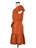 DKNY 100% Polyester Solid Orange Casual Dress Size 2 - photo 5