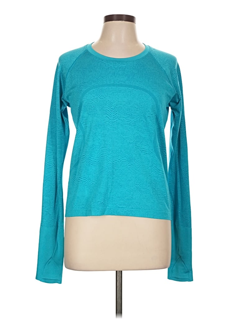 Pre-owned Lululemon Athletica Long Sleeve T-shirt In Teal