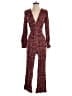 Free People Animal Print Red Orange Jumpsuit Size 0 - photo 1