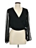 Blue Rain 100% Polyester Black Long Sleeve Blouse Size M - photo 1