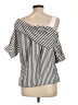 Unbranded Stripes Black 3/4 Sleeve Blouse Size L - photo 2