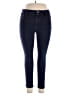 White House Black Market Solid Blue Jeans Size 14 - photo 1