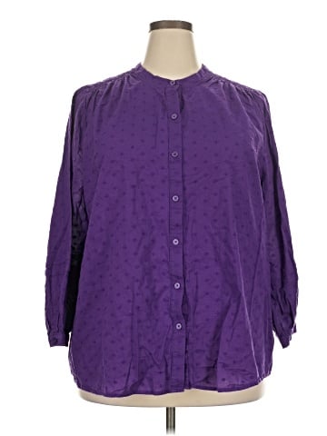 Lane Bryant 3/4 Sleeve Button-Down Shirt (view 1)