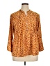 Notations Animal Print Orange 3/4 Sleeve Blouse Size XL - photo 1