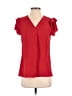 Blooming Jelly Red Short Sleeve Blouse Size S - photo 1