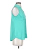 Express Teal Sleeveless Button-Down Shirt Size S - photo 4