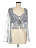 Princess Polly 100% Polyester Silver Long Sleeve Blouse Size 6 - photo 1