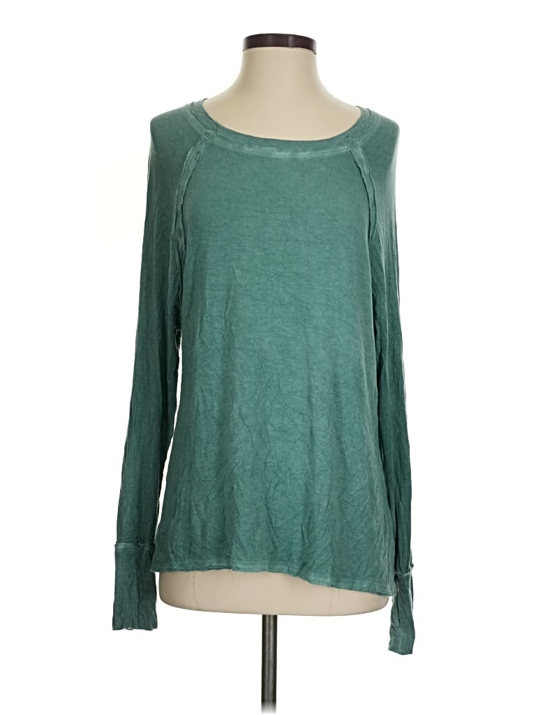 Pre-owned Zenana Long Sleeve T-shirt In Green