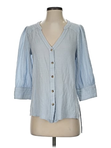 Porridge 3/4 Sleeve Button-Down Shirt (view 1)