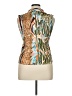Alberto Makali 100% Polyester Aztec Or Tribal Print Animal Print Gold Sleeveless Blouse Size XL - photo 2