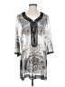 Calypso St. Barth 100% Cotton Paisley Silver Long Sleeve Blouse Size S - photo 1
