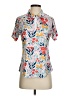 Unbranded Floral Blue Short Sleeve Polo Size S - photo 1