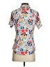 Unbranded Floral Blue Short Sleeve Polo Size S - photo 2