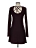 Mudd Solid Burgundy Casual Dress Size XS - photo 2