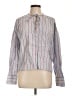 J.Crew Stripes Gray Long Sleeve Blouse Size L - photo 1