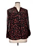 Juniper + Lime Hearts Black Long Sleeve Blouse Size XL - photo 1