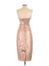 L'Agence 100% Polyester Metallic Gold Cocktail Dress Size 2 - photo 2