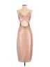 L'Agence 100% Polyester Metallic Gold Cocktail Dress Size 2 - photo 1