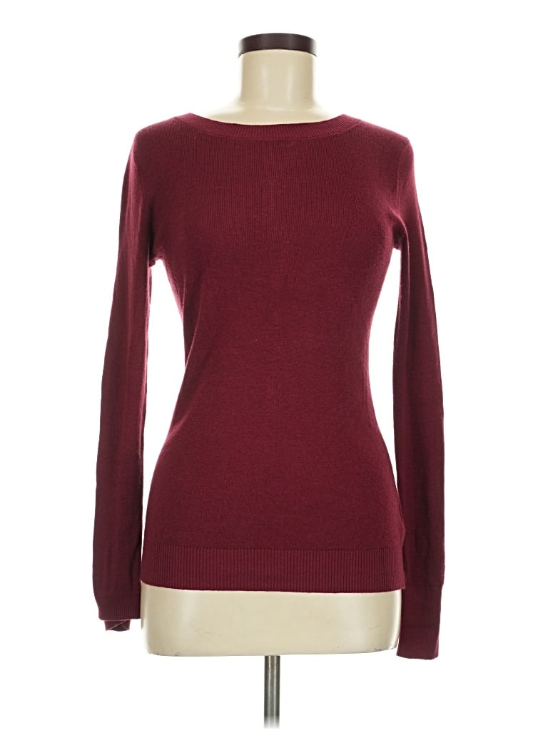 Pre-owned Express Outlet Long Sleeve T-shirt In Burgundy