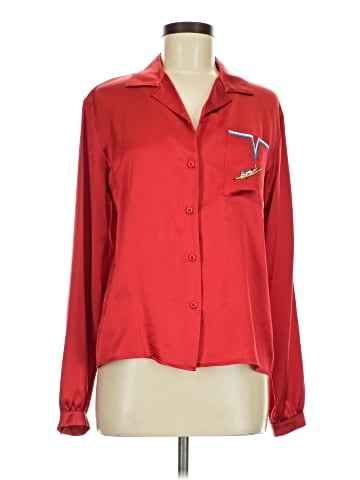 STAUD Long Sleeve Silk Top (view 1)