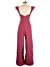 Especia Solid Burgundy Jumpsuit Size L - photo 2