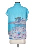 Parfois Print Blue Short Sleeve Blouse Size XS - photo 2