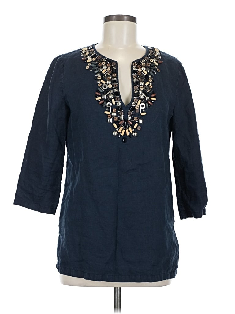 Pre-owned Michael Michael Kors 3/4 Sleeve Blouse In Blue