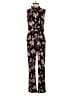 Charlotte Russe 100% Rayon Floral Black Jumpsuit Size S - photo 1