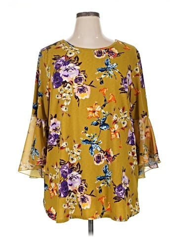 MULTIPLES 3/4 Sleeve Blouse (view 1)